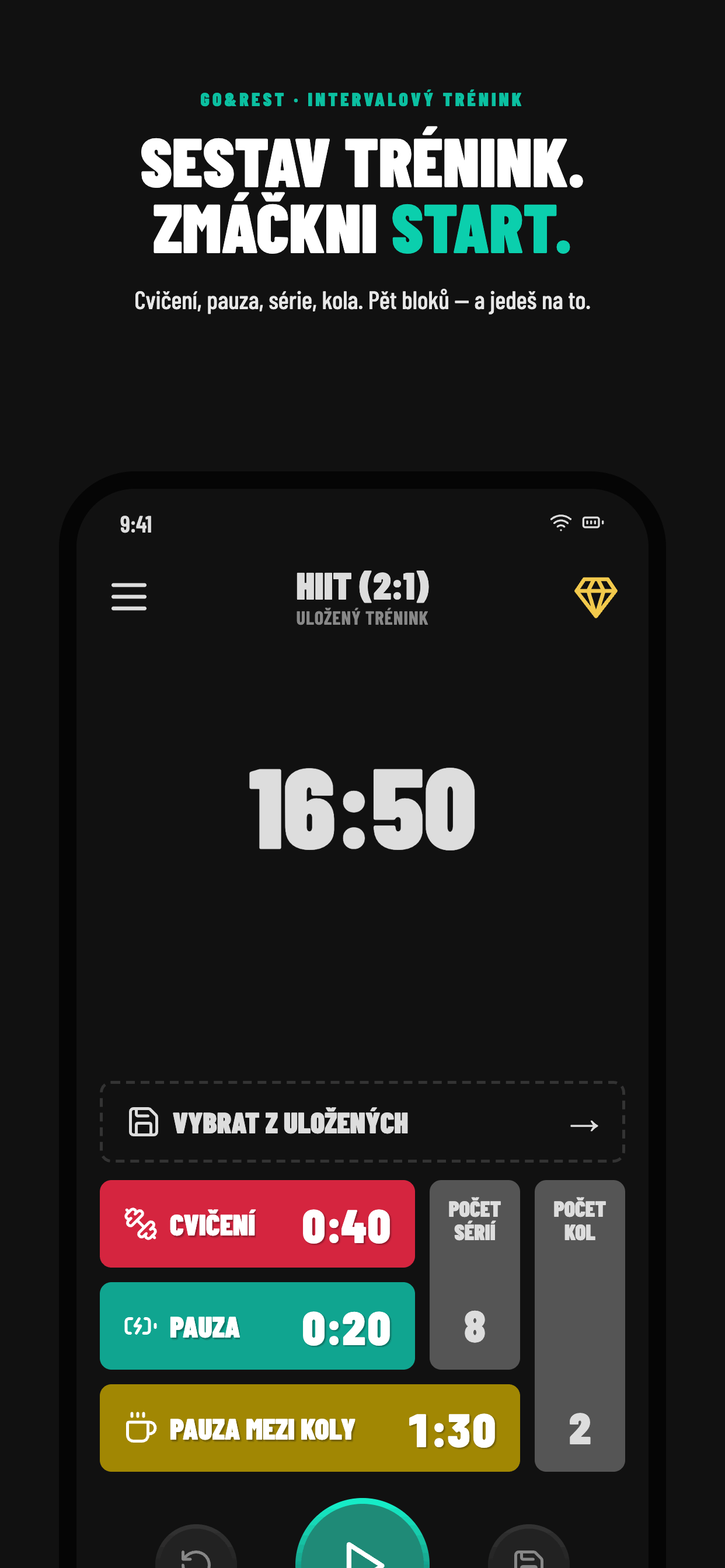 Go&Rest — sestavení tréninku