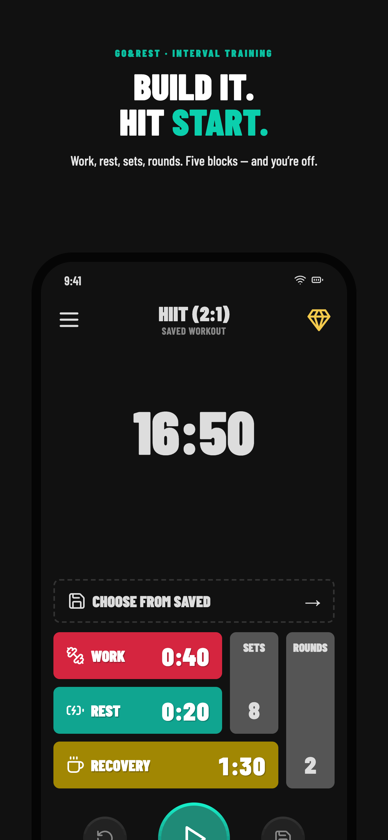 Go&Rest — building a workout